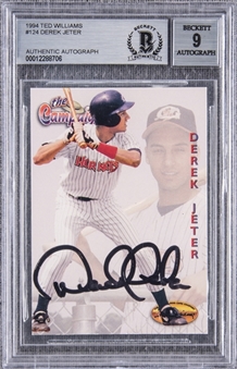 1994 Ted Williams Co. #124 Derek Jeter Signed Card – BGS 9 Autograph
